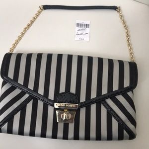 Used Henri Bendel The Brown and White Clutch BLK